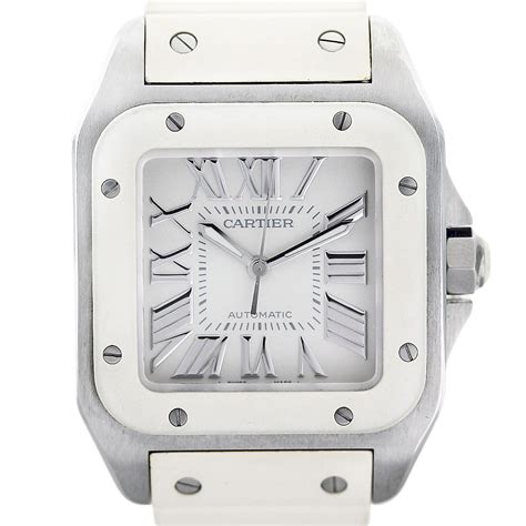 cartier santos 100 medium ladies watch|cartier santos 100 xl diamond.